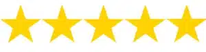 Five gold stars indicating top-rated service – One Stop Property Services