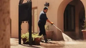 One Stop Property Services pressure washing walkway