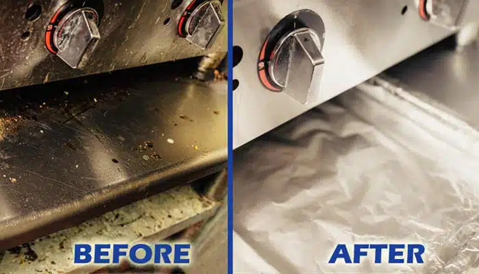 Before and after commercial oven cleaning – One Stop Property Services